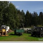 Dozer Start and Cutting Trees Off a Trail dozer